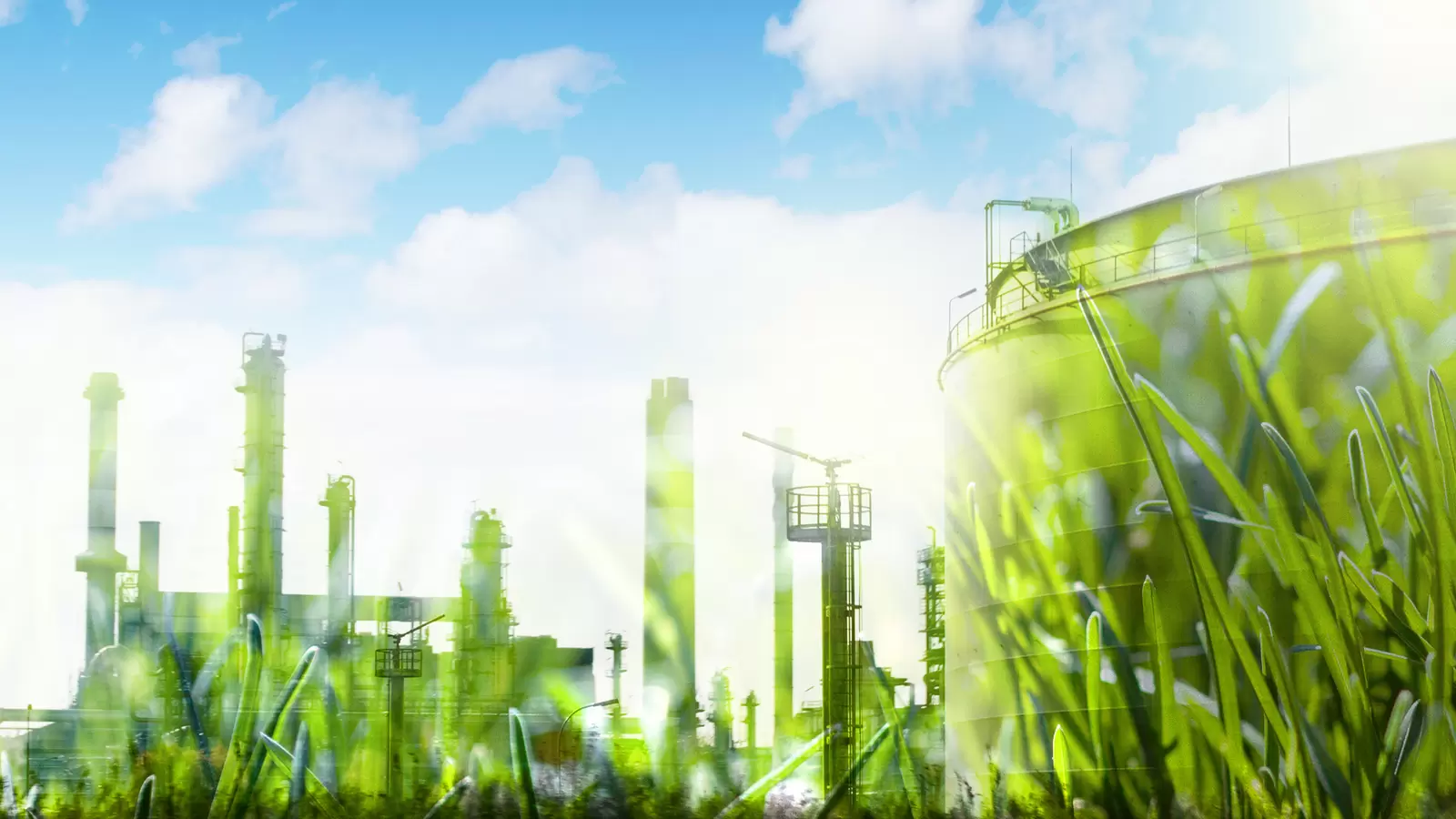 Site industriel intégré dans un environnement végétalisé