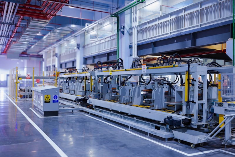 Ligne de production automatisée en usine